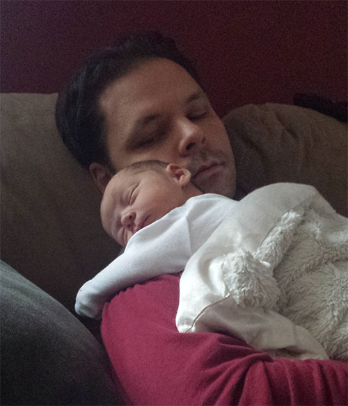 Taking a nap with Dad