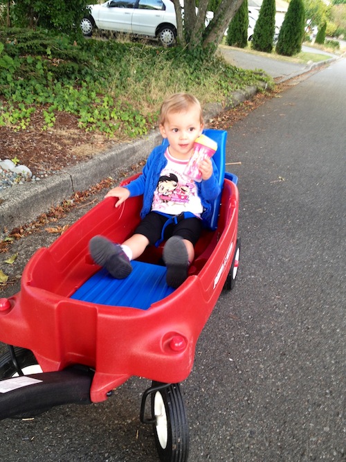 Ava loves her new wagon