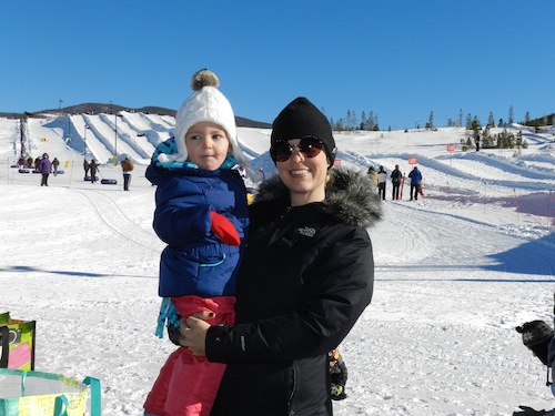 Mommy and Ava at the winter park