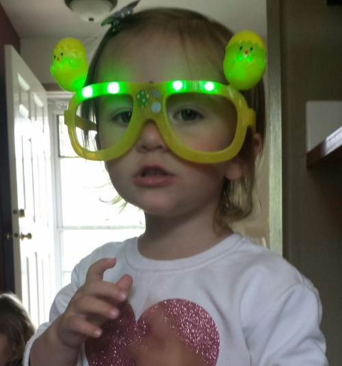 Elise in her Easter Bunny glasses
