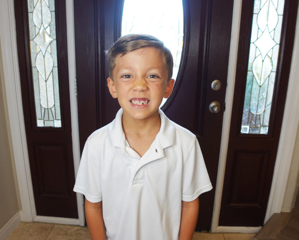 Enzo Pellegrini on his first day of 2nd grade