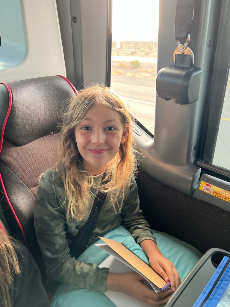 Ava Pellegrini on her way to Pali Adventures in Southern California.
