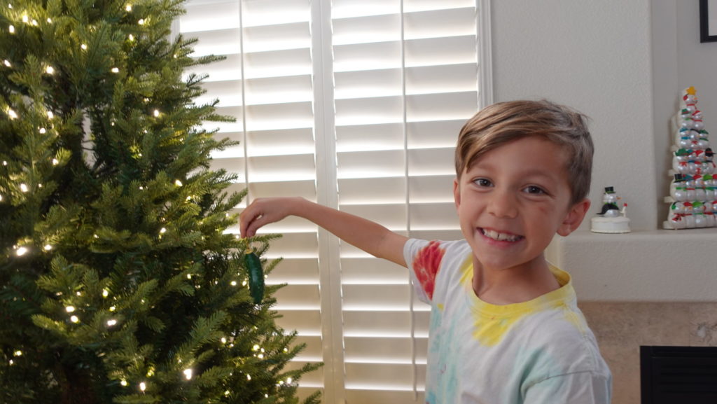 Enzo Pellegrini decorating our Christmas tree