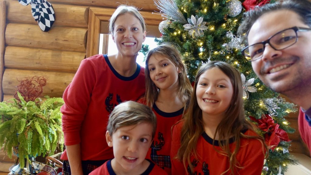 The Pellegrini family on Christmas morning, 2022