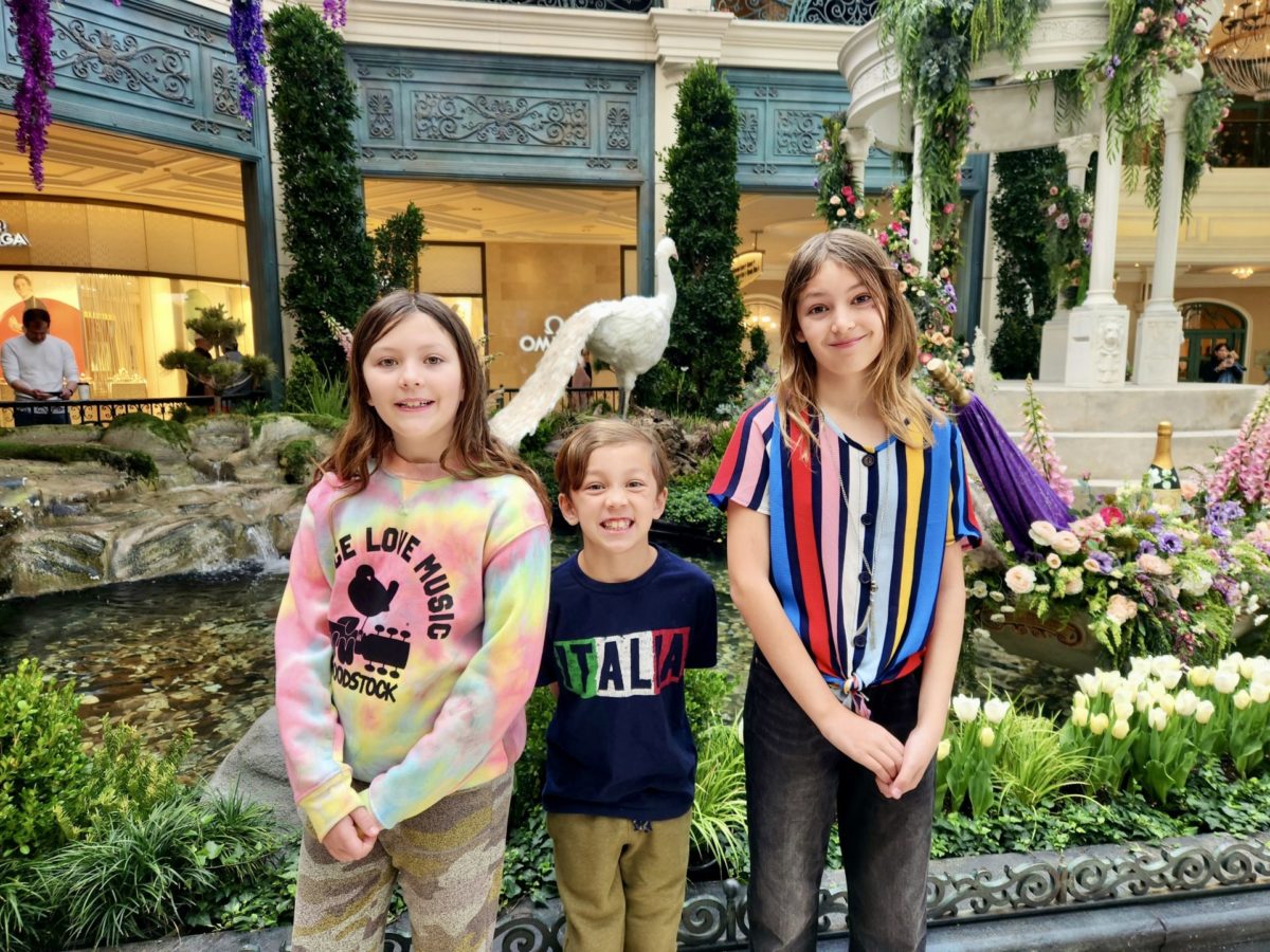 The Pellegrini Kids at the Bellagio Spring 2023 Conservatory Garden