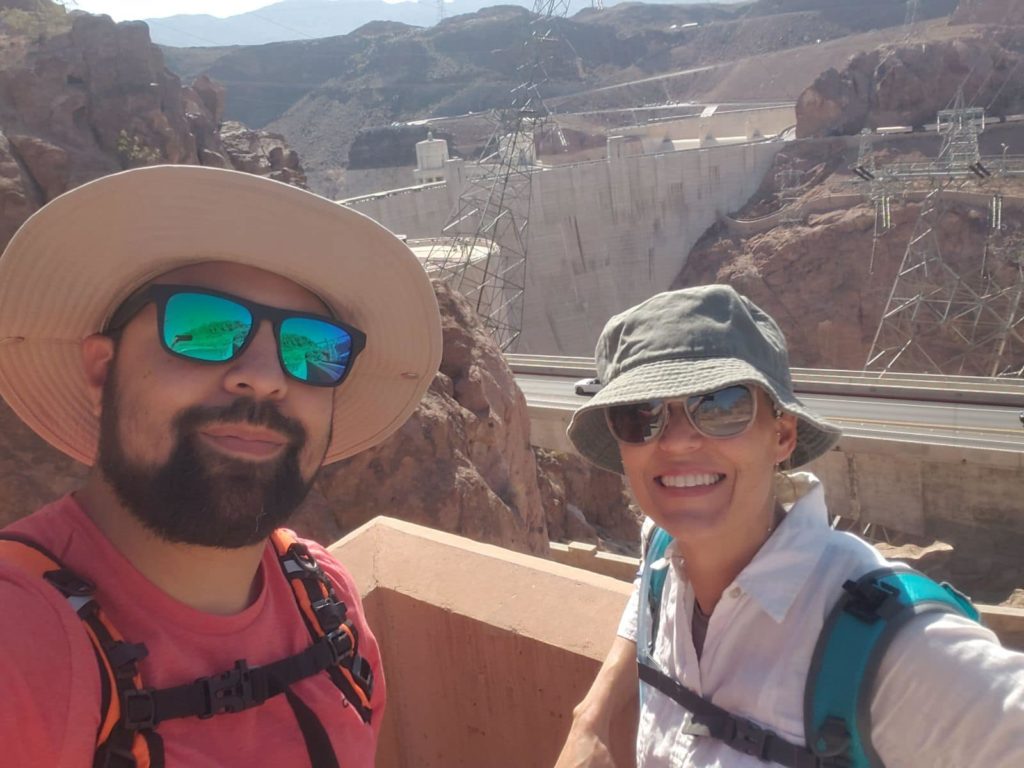 Jessica and Tito on a hike at the Hoover Dam