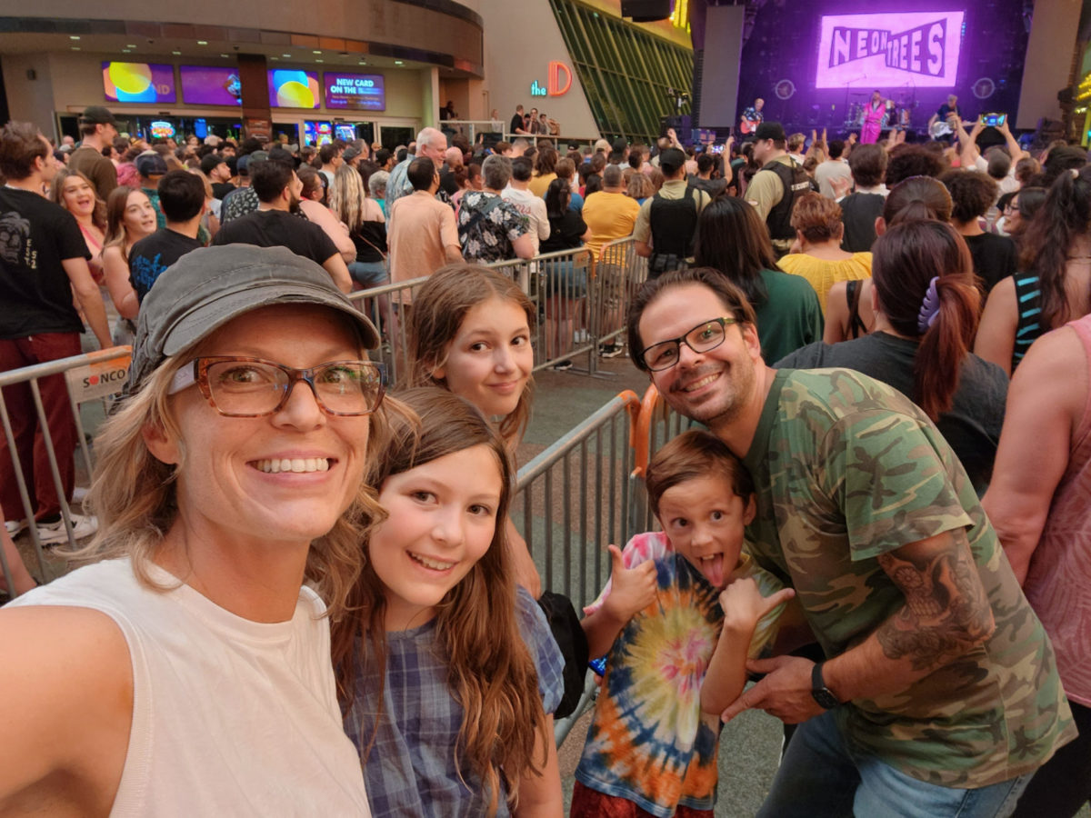 The Pellegrini family at the Neon Trees concert in Las Vegas