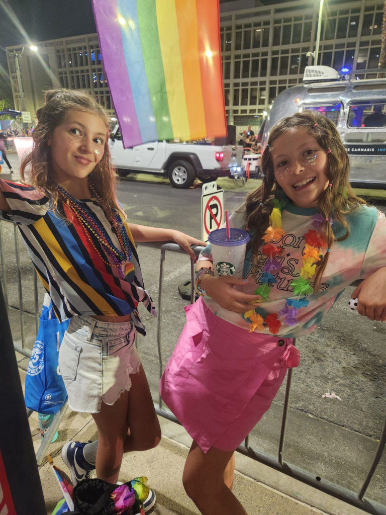 Ava and Elise at the Pride Parade