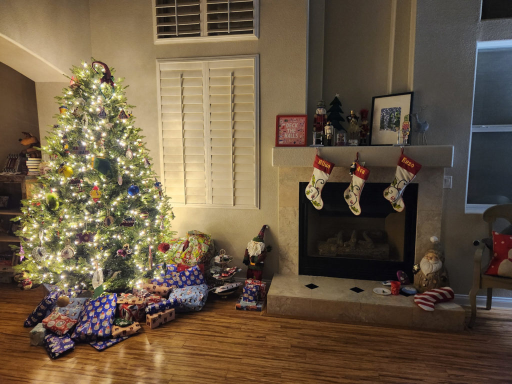Our tree on Christmas Eve night
