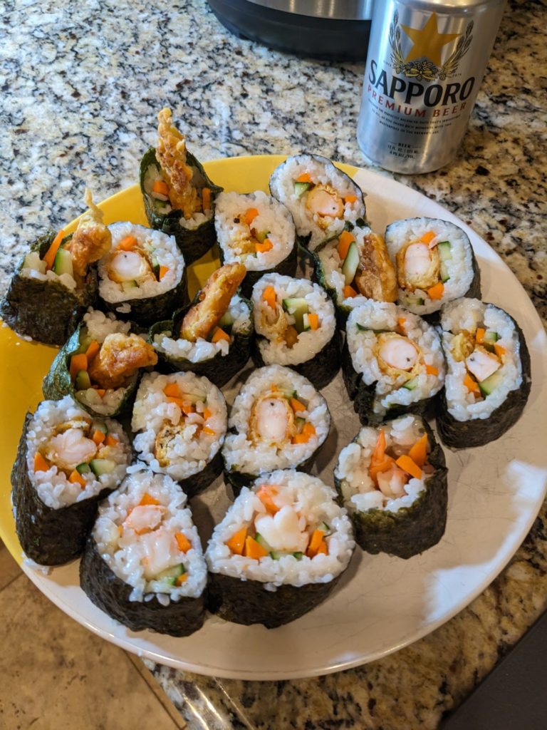 Homemade fried shrimp rolls