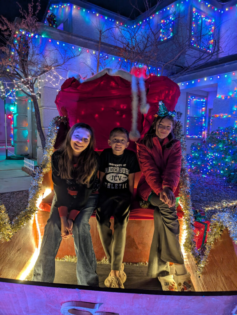 Pellegrini kids in a neighborhood sleigh, 2024