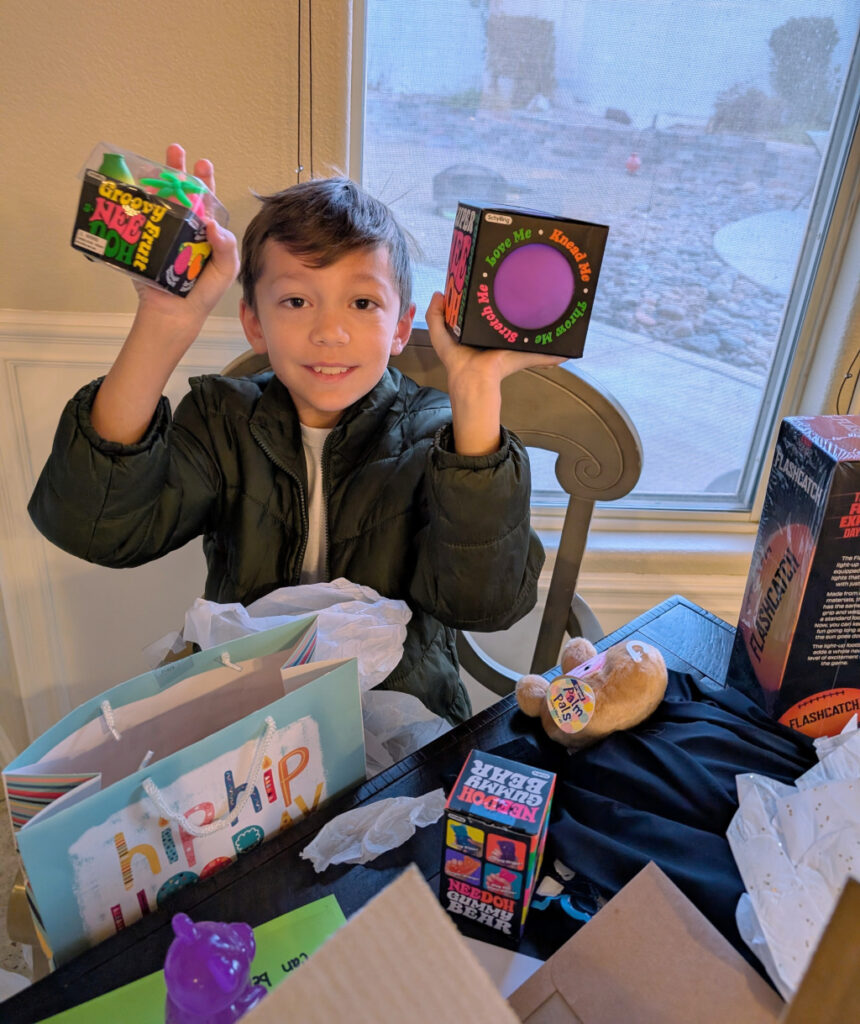 Enzo opening birthday gifts