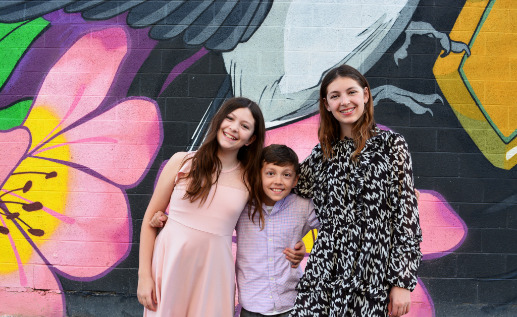 Pellegrini kids in Downtown Las Vegas, April 2025