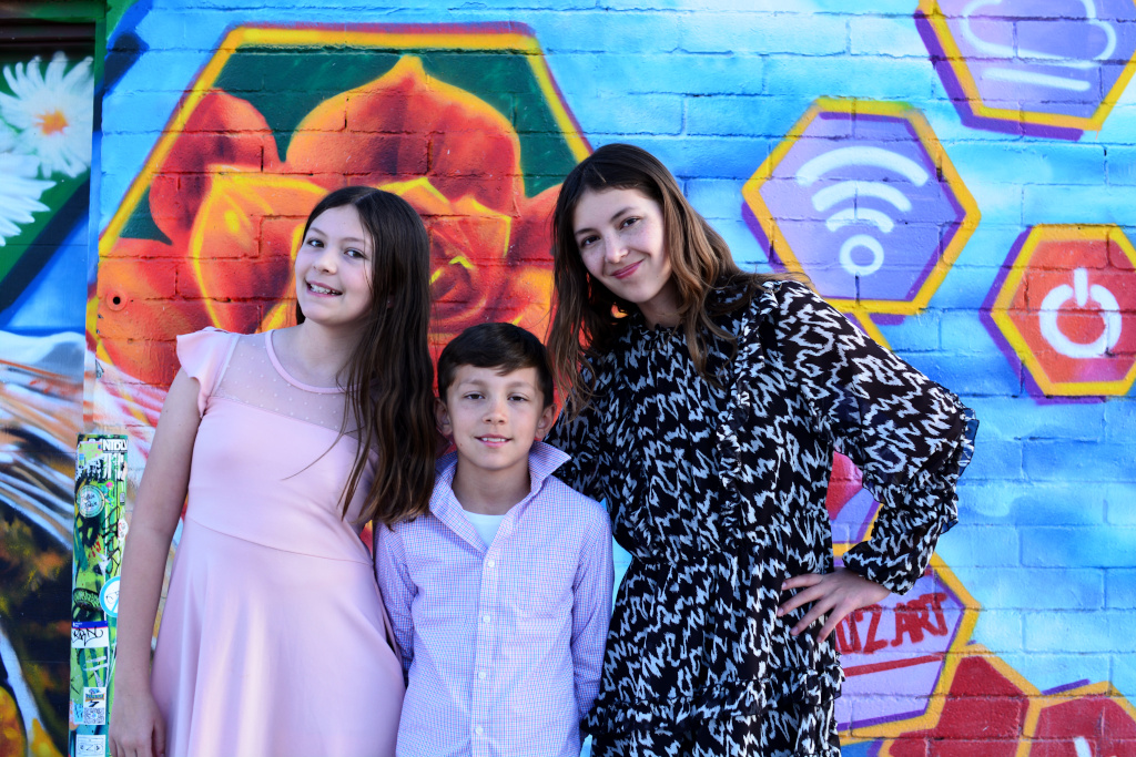 Pellegrini kids in Downtown Las Vegas, April 2025