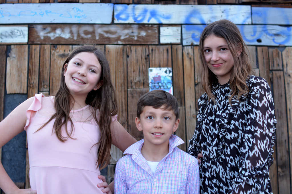Pellegrini kids in Downtown Las Vegas, April 2025