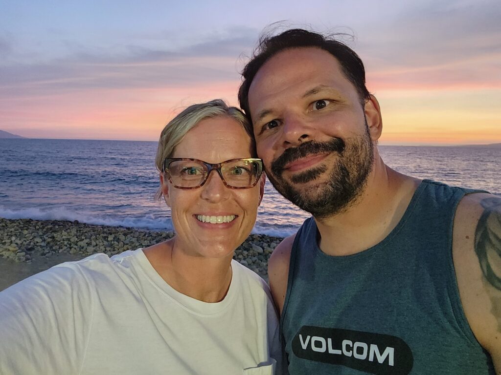 Jessica & Michael Pellegrini at sunset in Puerto Vallarta