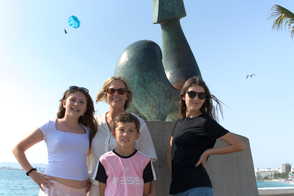 Pellegrini family on the Puerto Vallarta Malecon