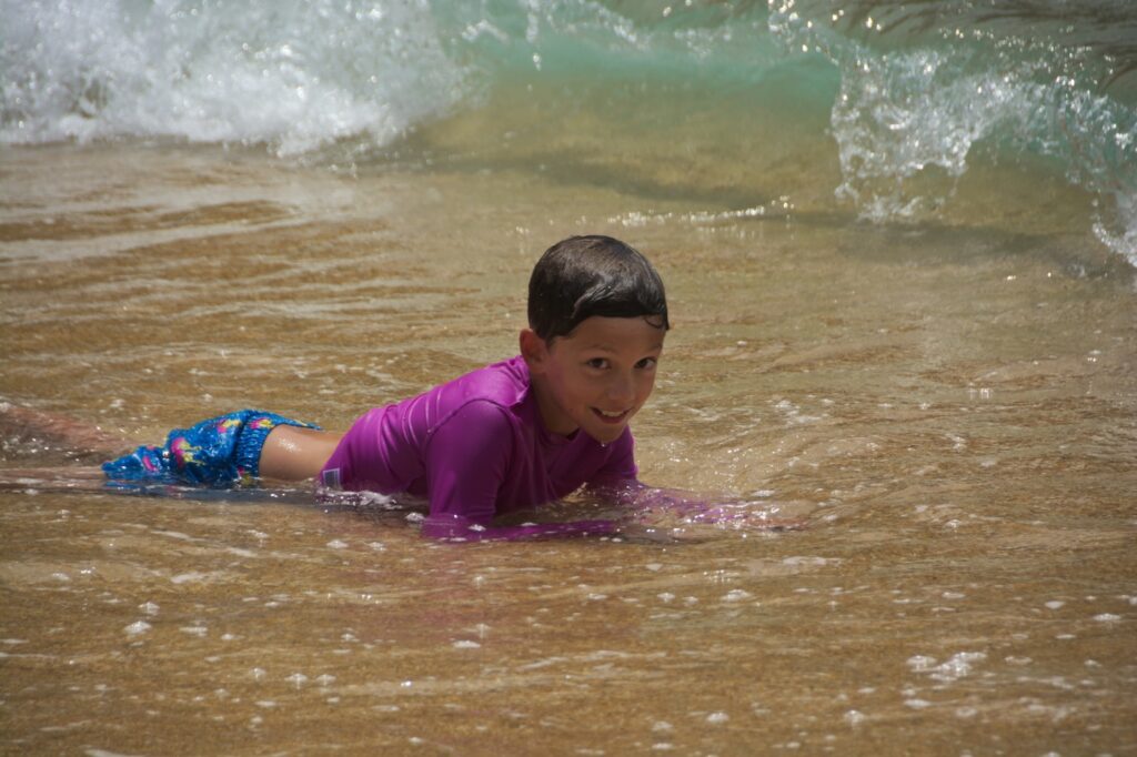 Enzo Pellegrini on the beach in Mexico