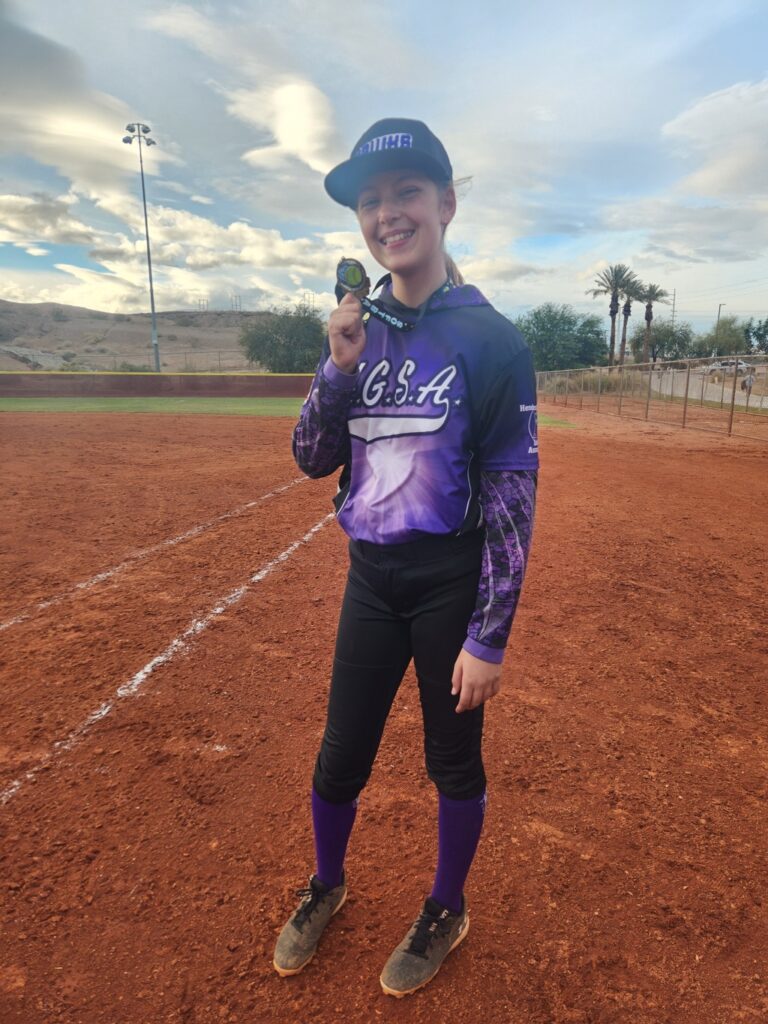 Ava with her 1st place medal