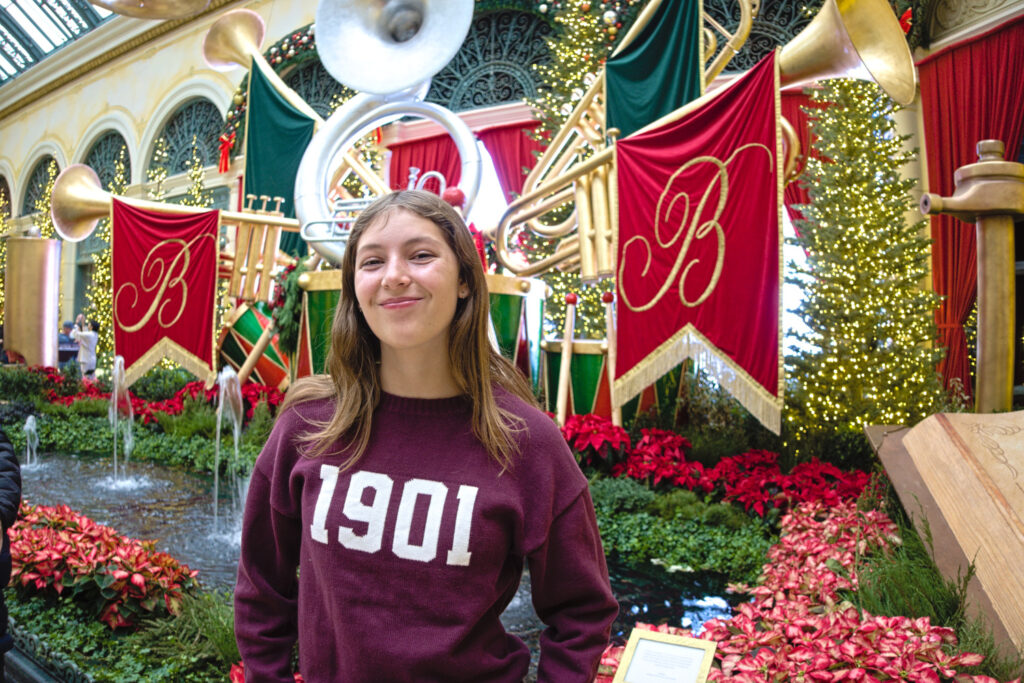 Ava Pellegrini at the Bellagio Conservatory Garden's Holiday 2025 display