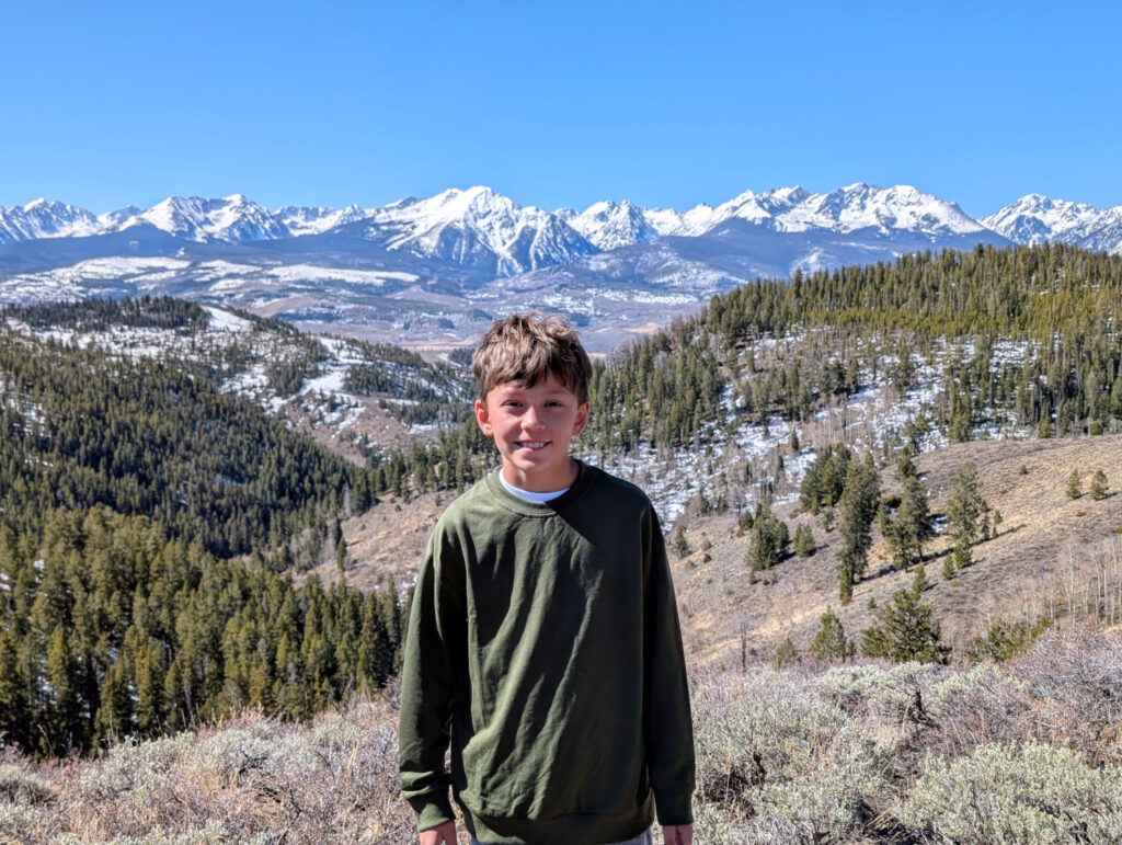 Enzo Pellegrini hiking Ute Pass in Colorado