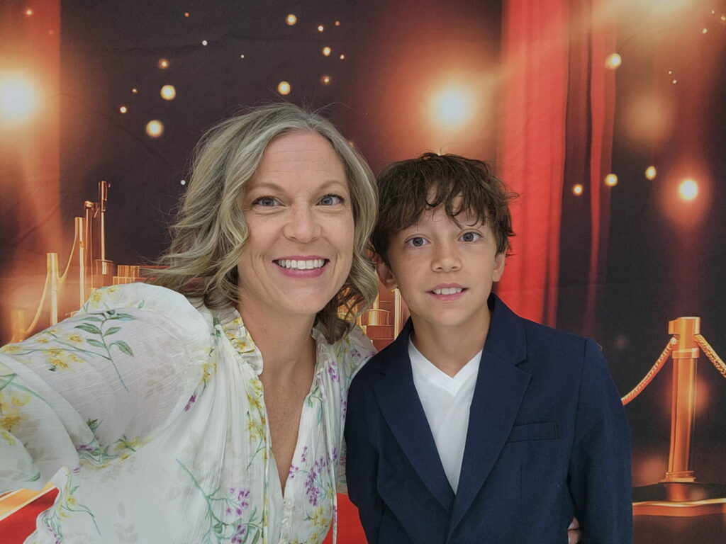 Jessica and Enzo Pellegrini at his elementary school graduation