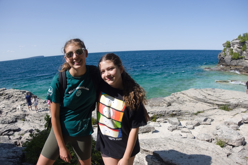 Ava and Elise Pellegrini at Georgian Bay, Bruce Peninsula National Park