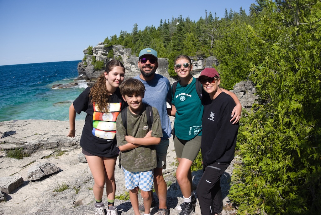 The Pellegrini family at Georgian Bay, Bruce Peninsula National Park